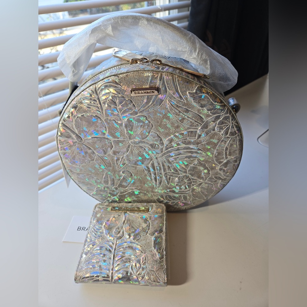 Brahmin Lane  silver MOONRISE unicorn alert! With wallet